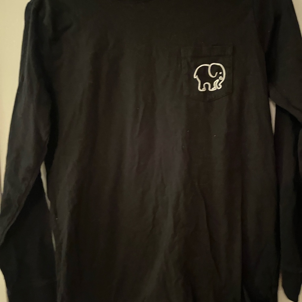 Ivory Ella Black Long Sleeve with Santa Elephant Design
